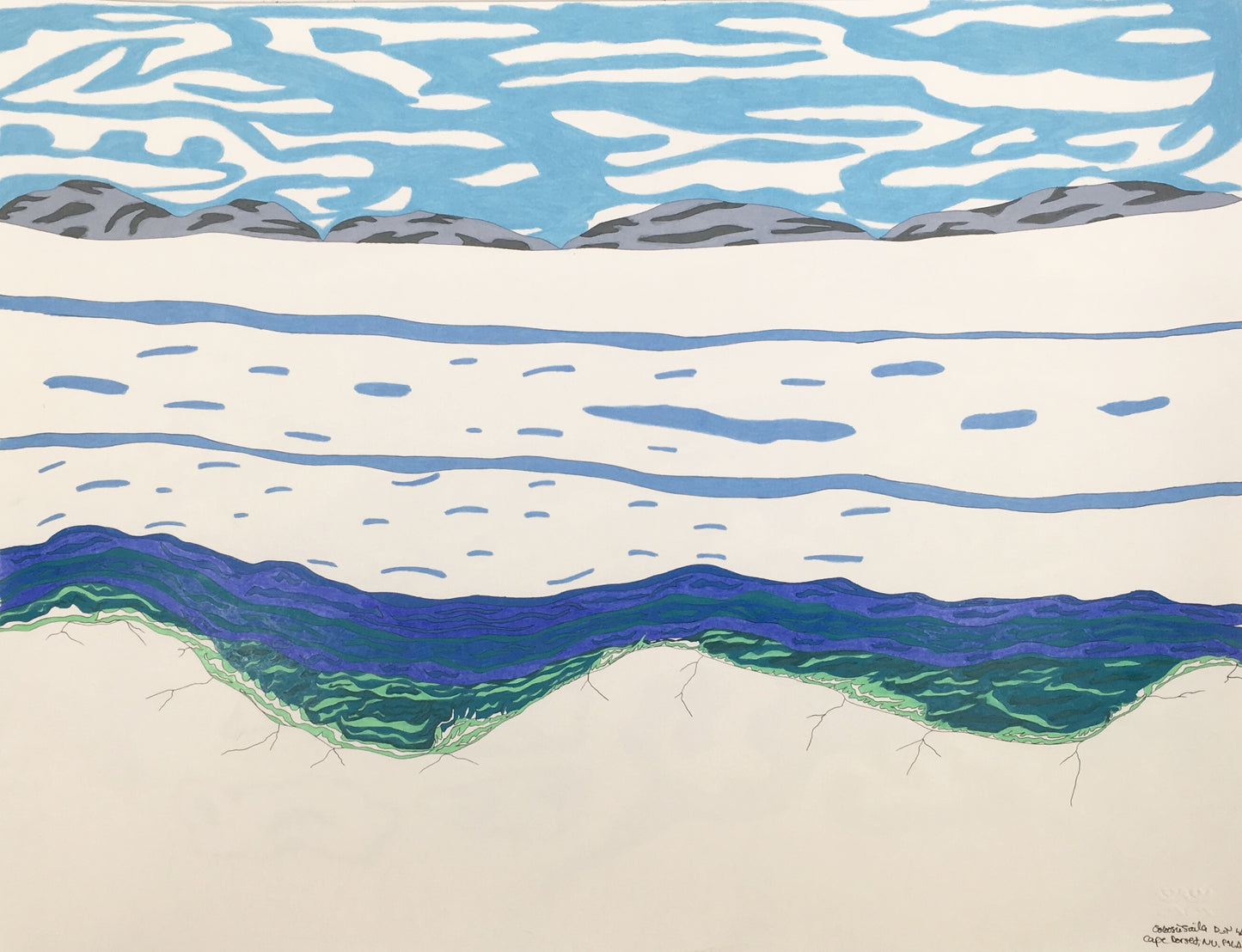 Untitled, Blue & white landscape