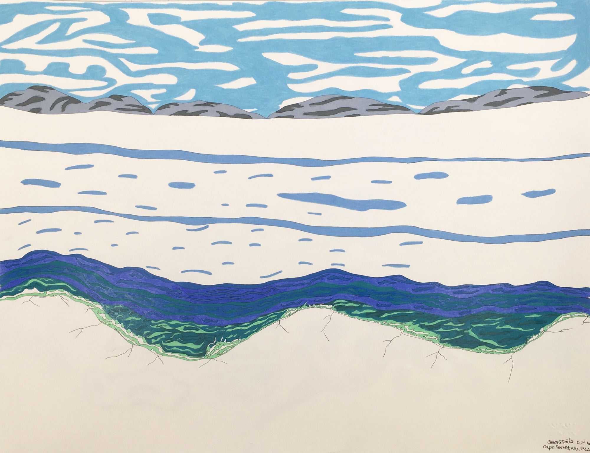 Untitled, Blue & white landscape